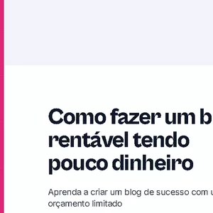 Imagem de capa para o Curso online Como fazer um blog rentável tendo pouco dinheiro