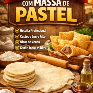 Imagem de capa para o Ebook Receita de pastel iper detalhada.  Renda extra !