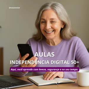 Imagem de capa para o Evento online AULAS ONLINE INDEPENDÊNCIA DIGITAL | Aqui, você aprende com leveza, segurança e no seu tempo.