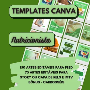 Imagem de capa para o Ebook PACK CANVA TEMPLATES - Nutricionista