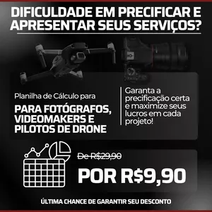 Imagem de capa para o Ebook Planilha de Precificação Comercial para Serviços com Drone e Fotografia