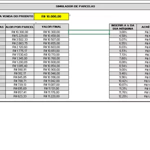 Imagem de capa para o Ebook PLANILHA PARA SIMULAR VENDAS NO CARTÃO