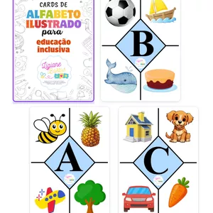 Imagem de capa para o Ebook Alfabeto ilustrado para anos iniciais e educação especial inclusiva