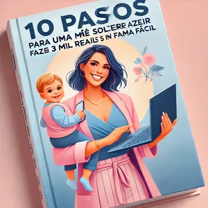 Imagem de capa para o Ebook 10 passos para uma mãe solteira fazer 3 mil reais de forma fácil!