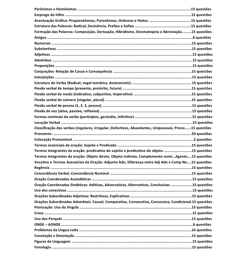617 QUESTÕES DE PORTUGUÊS (43 ASSUNTOS) de CONCURSO — imagem 2