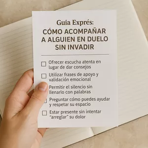 Imagen de portada para Curso online Guía Exprés: Cómo Acompañar a Alguien en Duelo sin Invadir