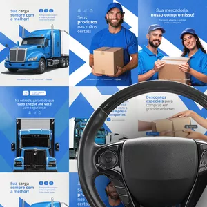 Imagem de capa para o Ebook Pacote 12 Artes Feed Tema: Transportadoras - Editável no Canva (Versão Gratuita)