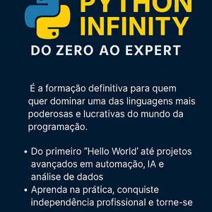 Imagem de capa para o Curso online **Python Infinity – Do Zero ao Expert** 