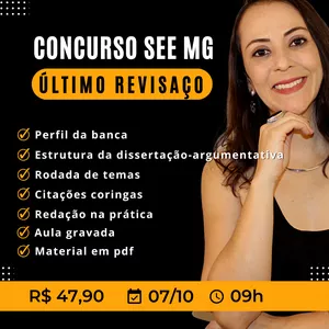 Imagem de capa para o Curso online Revisaço para o Concurso da SEE MG
