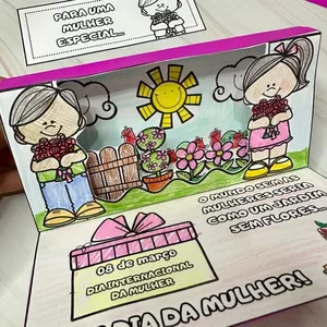 Imagem de capa para o Ebook Cartão Jardim 3D Dia da Mulher 