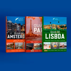 Imagem de capa para o Ebook Combo de Roteiros Completos de PARIS, AMSTERDAM e LISBOA