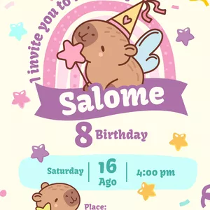 Cover image for Ebook Capybara Children's Birthday Invitation