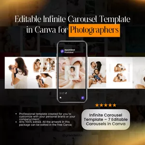 Cover image for Ebook Editable Infinite Carousel Templates in Canva for Photographers
