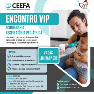Imagem de capa para o Evento online Encontro VIP - Fisioterapia Respiratória Pediátrica