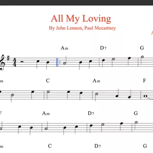 Imagem de capa para o Ebook All My Loving - beatles - partitura de sax tenor