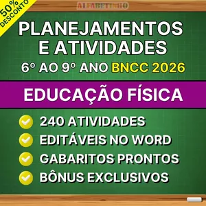 Imagem do curso EDUCAÇÃO FÍSICA - Planejamentos e Atividades - 6º ao 9º ano - BNCC 2026