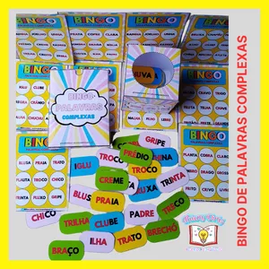 Imagem de capa para o Ebook BINGO DA LEITURA  PALAVRAS COMPLEXAS 