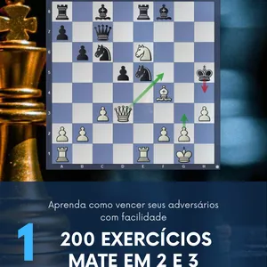 Imagem de capa para o Ebook 200 Exercícios de Mate em 2 e 3 - Xadrez Ninja Vol 1