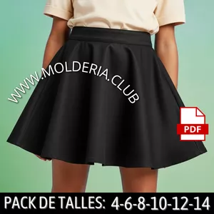 Imagen de portada para Curso online Molde Patrón Pollera Plato de Niñas