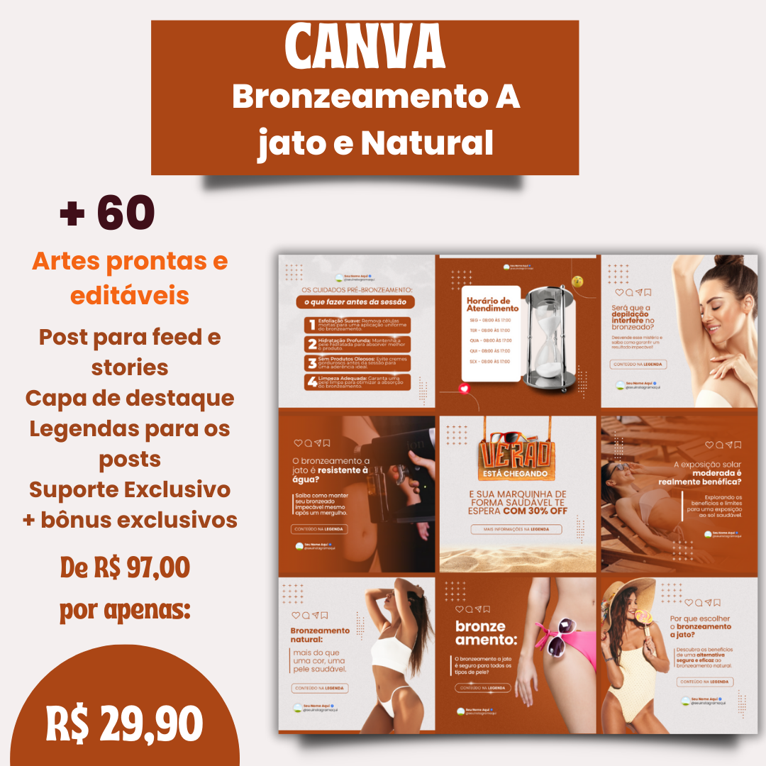Curso Canva Bronzeamento a jato e natural