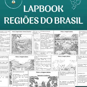 Imagem de capa para o Ebook Combo Regiões do Brasil – Lapbook