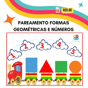 Imagem de capa para o Ebook ATIVIDADE PAREAMENTO FORMAS GEOMÉTRICAS E NÚMEROS