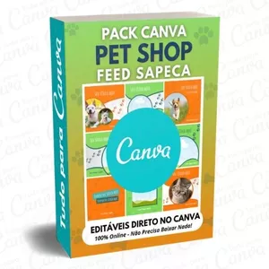 Imagem principal do produto Canva Pack Editável - Pet Shop Feed Sapeca + 5 Kits Bônus