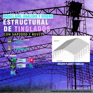 Imagen de portada para Curso online Modelado análisis y diseño estructural de tinglados con Sap2000 y Revit