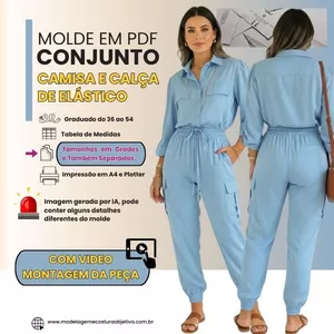 Imagem de capa para o Curso online MOLDE EM PDF - CONJUNTO CAMISA E CALÇA DE ELÁSTICO ( COM VIDEO DE MONTAGEM DA PEÇA)