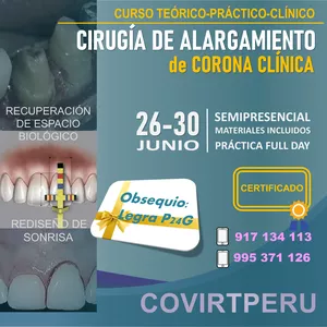 Imagen de portada para Evento online CURSO DE CIRUGÍA DE ALARGAMIENTO DE CORONA CLÍNICA
