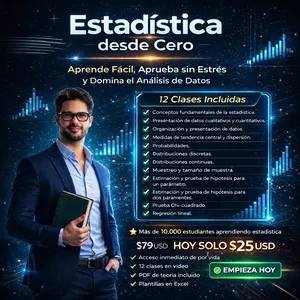 Imagen de portada para Curso online Estadística desde Cero: Aprende Fácil, Aprueba sin Estrés y Domina el Análisis de Datos