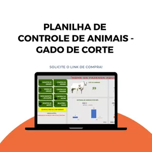 Imagem de capa para o Ebook PLANILHA DE CONTROLE DE ANIMAIS NA FAZENDA - GADO DE CORTE