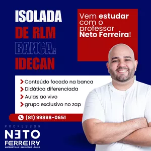 Imagem de capa para o Curso online CONCURSO SECRETARIA DE EDUCAÇÃO DO ESTADO DA PARAÍBA - RACIOCÍNIO LÓGICO MATEMÁTICO - BANCA IDECAN