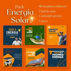 Imagem de capa para o Curso online Pack Energia Solar - Artes Editáveis no Canva