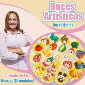 Imagem de capa para o Curso online Curso Doces Artísticos para Festas - Aprenda a fazer mais de 35 Modelos!