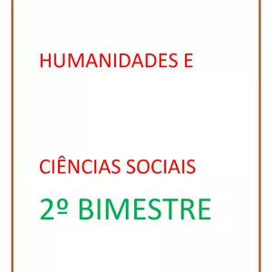 Imagem de capa para o Ebook APOSTILA DE ATIVIDADES HUMANIDADES E CIENCIAIS SOCIAIS 3º ANO 2º BIMESTRE