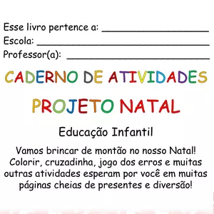 Caderno de Atividades - Projeto Natal - Educação Infantil - B20 Conteúdos  Digitais | Hotmart