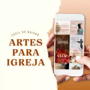 Imagem de capa para o Ebook PACK DE ARTES CATÓLICA : MAIS DE 100 ARTES EDITÁVEIS NO CANVA  (1º com conteúdo exclusivo para a igreja Católica)