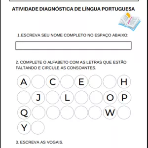 Imagem de capa para o Ebook Atividade Diagnóstica - Português