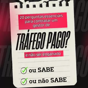 Imagem de capa para o Ebook 20 Perguntas Essenciais em uma reunião (com as respostas certas) para Contratar um Gestor de Tráfego Pago com Segurança