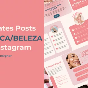 Imagem de capa para o Ebook PACK Templates ESTÉTICA/BELEZA para posts no Instagram