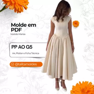 Imagem de capa para o Ebook Molde em PDF - Vestido Marisa