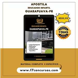 Apostila Educador Infantil Guarapuava por F7 Concursos &amp; Apostilas