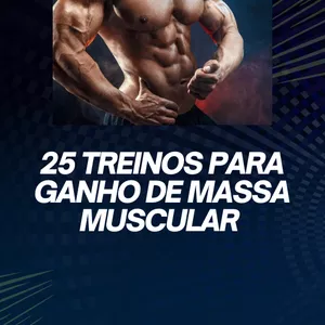Imagem de capa para o Ebook 25 treinos para ganho de massa muscular