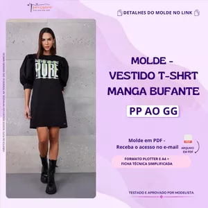 Imagem de capa para o Curso online Molde vestido T-Shirt Manga Bufante 