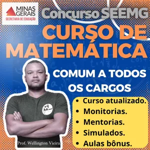 Imagem de capa para o Curso online CURSO DE MATEMÁTICA | SEEMG 2023 | Comum a todos os cargos