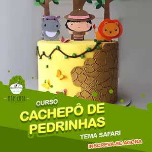 Imagem de capa para o Curso online Cachepô de Pedrinhas - Tema: Safari