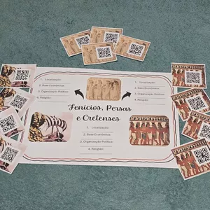 Imagem de capa para o Ebook Fenícios, Persas e Cretenses - CAÇA AOS QR CODES COM MAPA MENTAL