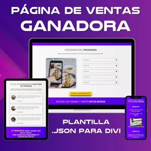 Imagen de portada para Curso online Plantilla Json para Divi
