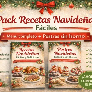 Imagen de portada para Ebook Pack Recetas Navideñas | Menú Completo + Postres Sin Horno | Ebook Cocina Navideña | Descarga Digital
